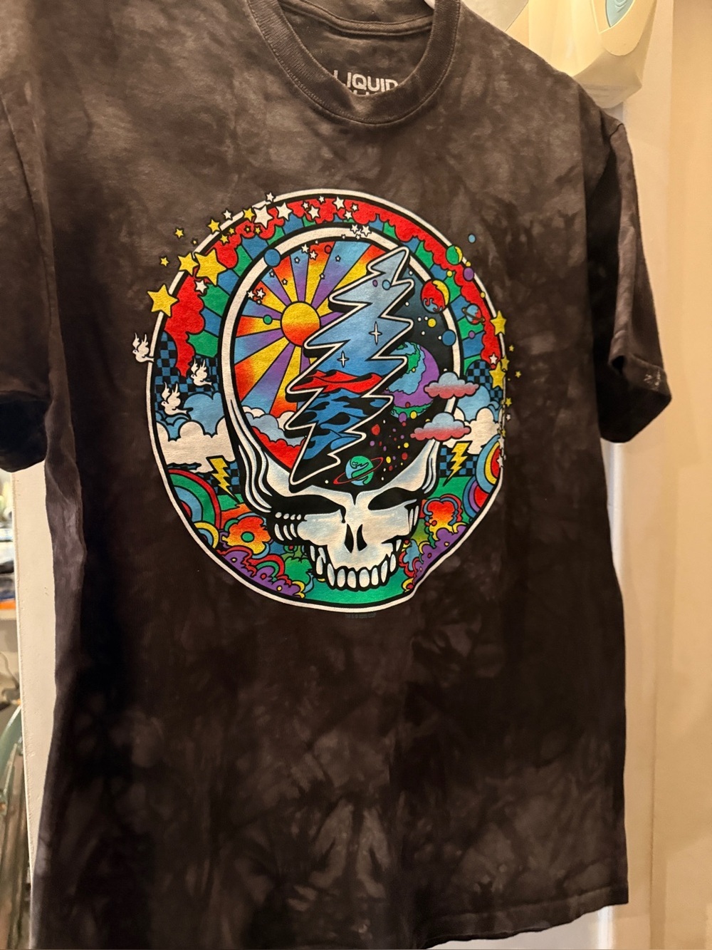 Grateful Dead Steal Your Face Skull Mineral Wash T-Shirt Size M